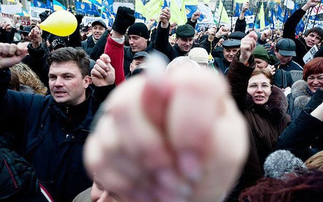 На підтримку акції протесту проти нового Податкового кодексу у Києві та в інших містах України вийшли на вулиці тисячі невдоволених підприємців. / © PHL.com.ua