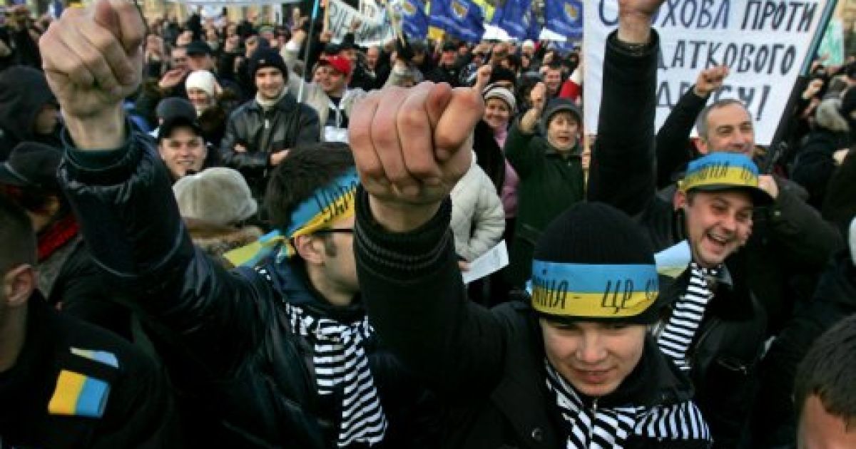 В центрі Києва тривають акції протесту проти нового Податкового кодексу. / © УНІАН