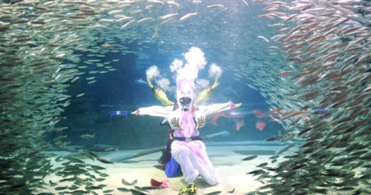 Республіка Корея, Сеул. Святкування Нового року в акваріумі в Сеулі. / © AFP