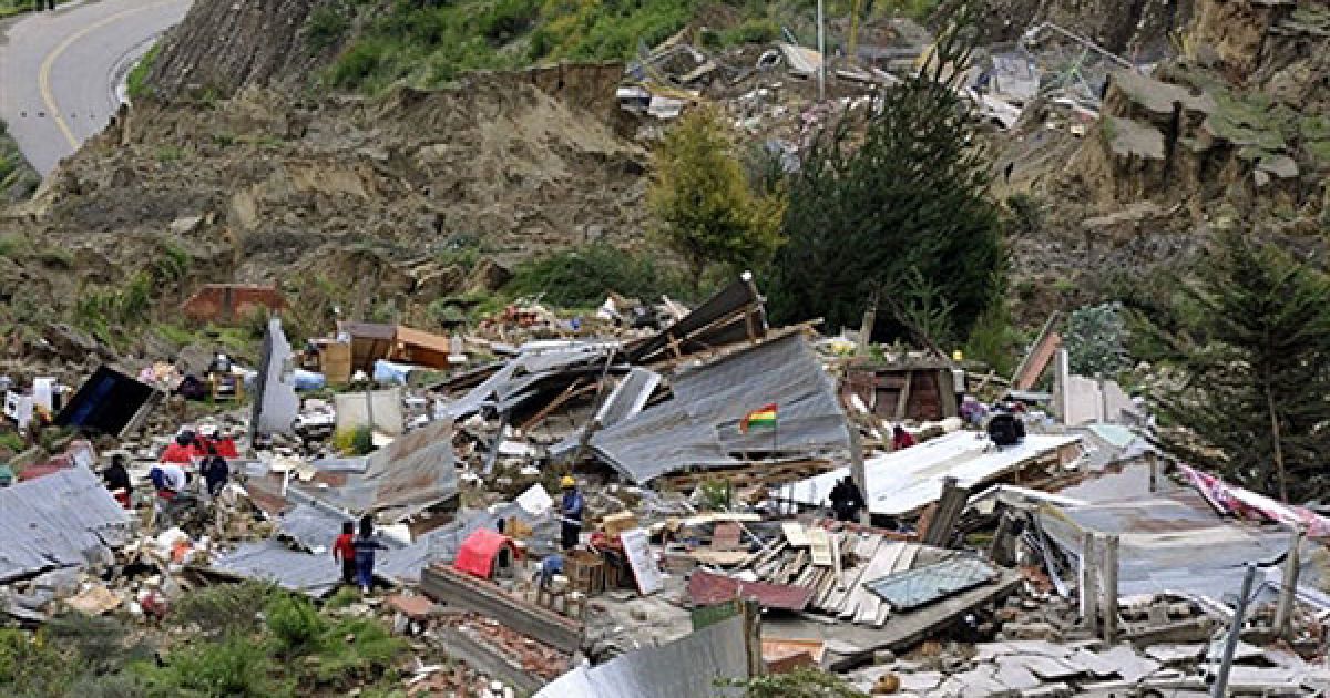 В результаті серії зсувів у болівійському місті Ла Пас були зруйновані близько 400 будинків. / © AFP
