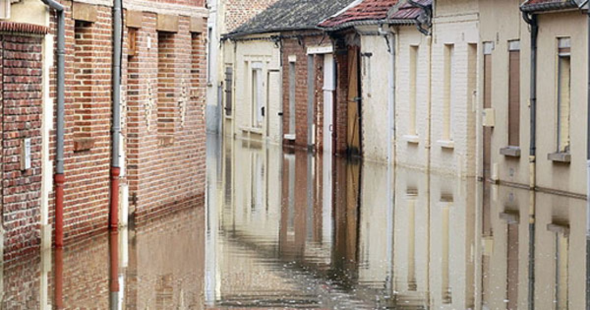 Повінь у місті Ла Фер, Північна Франція, де вийшла з берегів річка Уаза / © AFP