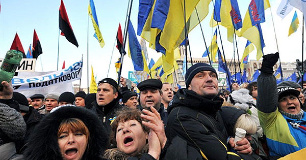 Протестуючі підприємці мають наміри продовжити мітинги біля Адміністрації президента, Генпрокуратури та Центральної виборчої комісії. / © AFP