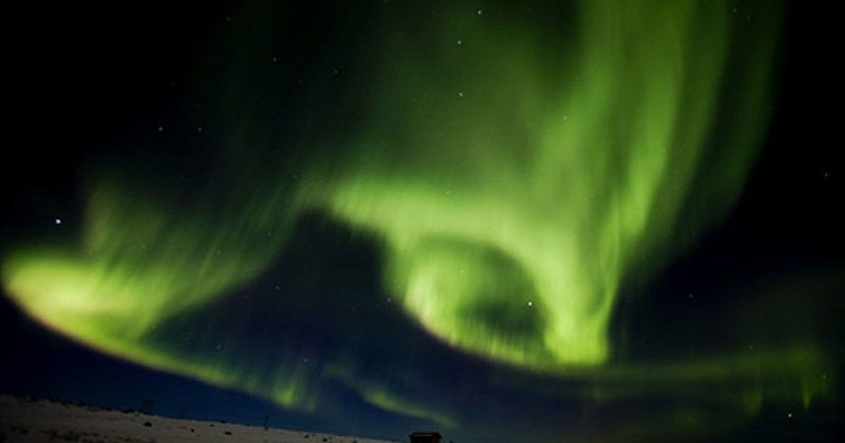 Норвегія. Aurora Borealis, або північне сяйво, заповнює небо під час проведення найпівнічніших у світі перегонів на собаках "Finnmarksloepet". / © AFP