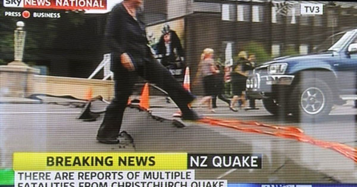 За даними Геологічної служби США, осередок землетрусу залягав приблизно в 10 км на південний-захід від Крайстчерча / © AFP