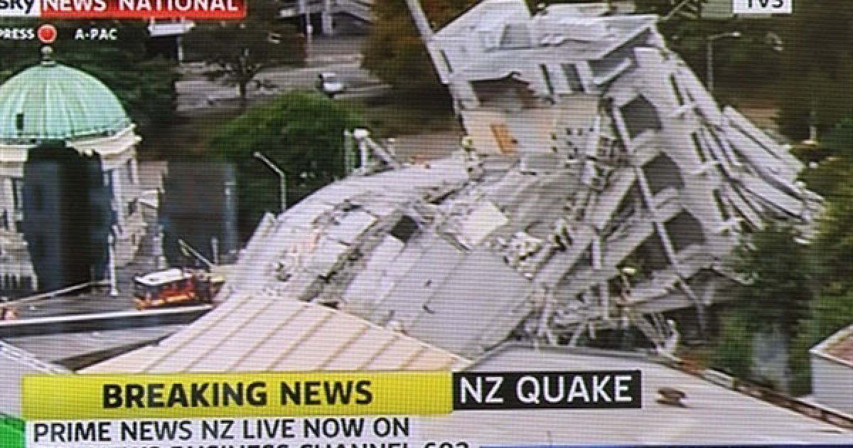 У результаті першого підземного поштовху було зруйновано церкву в центрі Крайстчерча / © AFP