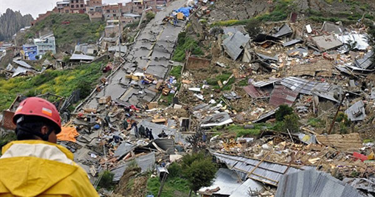 В результаті серії зсувів у болівійському місті Ла Пас були зруйновані близько 400 будинків. / © AFP
