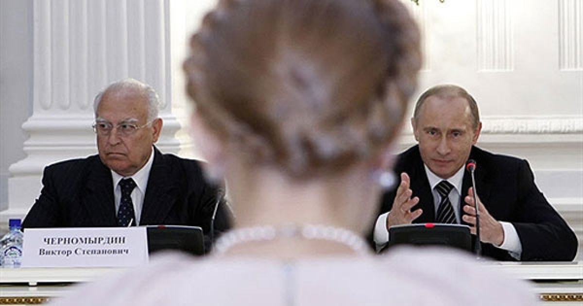 Віктор Черномирдін бере участь у зустрічі Володимира Путіна і Юлії Тимошенко. Москва, 2008 рік. / © AFP