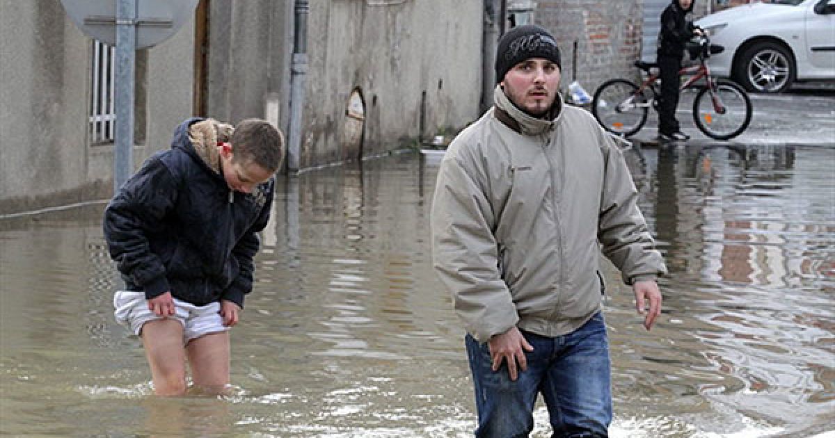 Повінь у місті Ла Фер, Північна Франція, де вийшла з берегів річка Уаза / © AFP