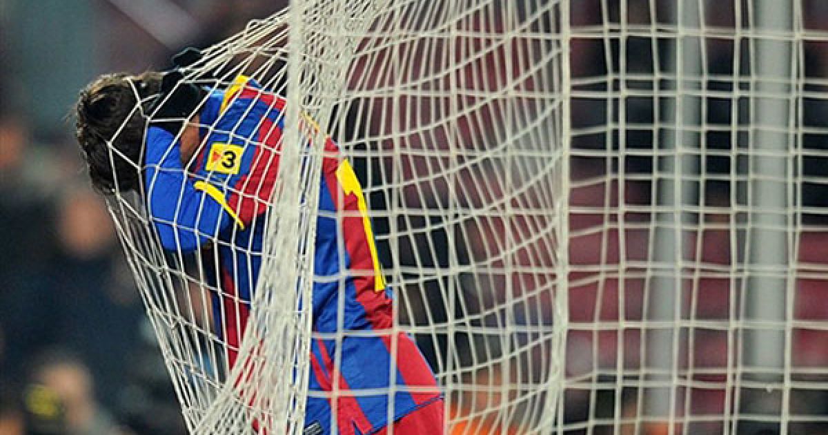 Іспанія, Барселона. Аргентинський форвард "Барселони" Ліонель Мессі реагує під час півфінального футбольного матчу на Кубок королів Іспанії (Копа-дель-Рей) між "Барселоною" і "Альмерією", який відбувся на стадіоні "Камп Ноу" у Барселоні. / © AFP