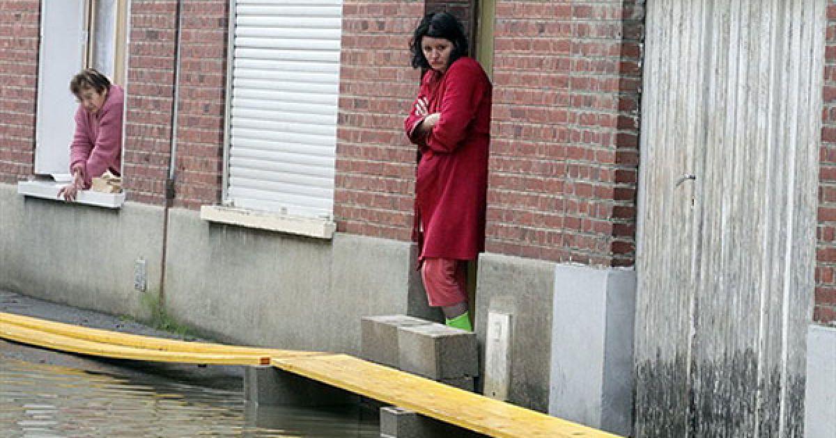 Повінь у місті Ла Фер, Північна Франція, де вийшла з берегів річка Уаза / © AFP