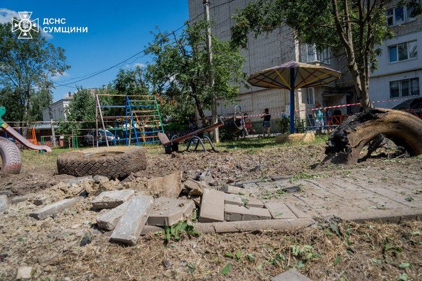 Последствия обстрела Сум