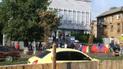 У Києві палає офіс телеканалу "Інтер". Ексклюзивне відео