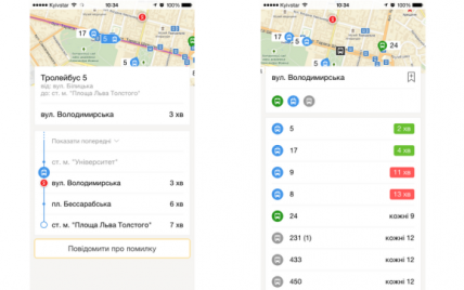 З'явився додаток, який у реальному часі показує рух транспорту в Києві