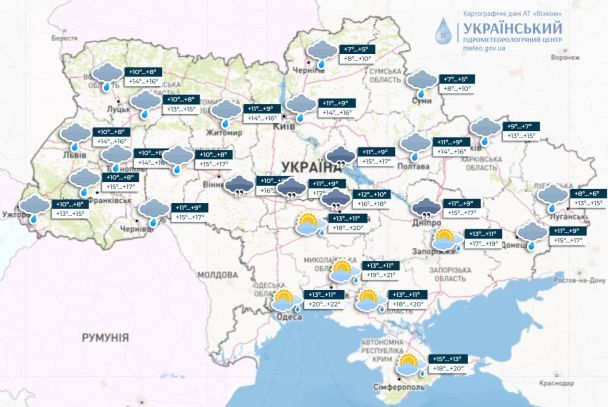 Прогноз погоди в Україні на 26 жовтня / © Укргідрометцентр