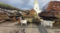 Центр Києва заполонили бойові кози: не бояться тривоги та скачуть по російських танках (фото, відео)