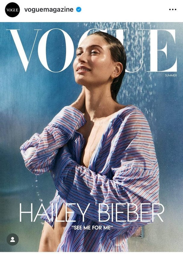 Гейлі Бібер / instagram.com/voguemagazine