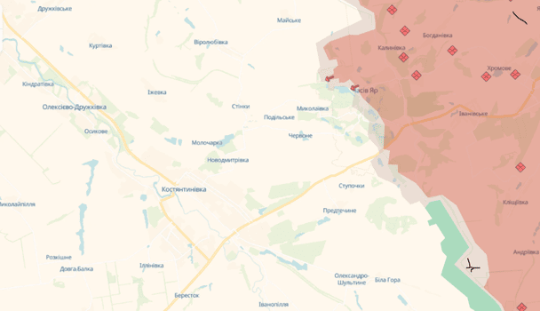 Карта DeepState. Константиновка, Донецкая область. / © Deepstatemap