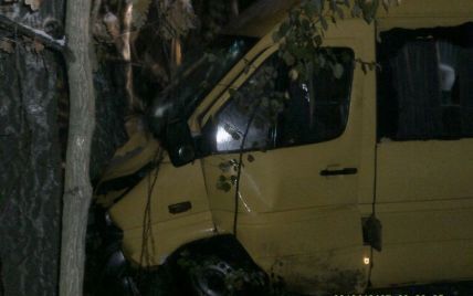 Под Киевом микроавтобус с пассажирами на скорости влетел в дерево