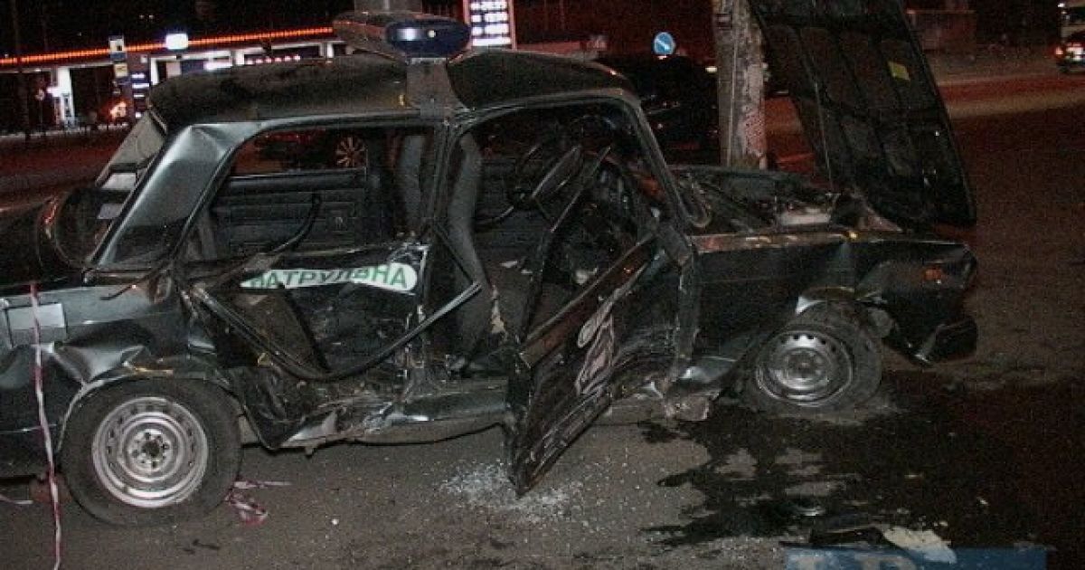 В Киеве милицейский патруль попал в ДТП