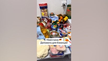 Украинец показал набор продуктов для беженцев в Германии