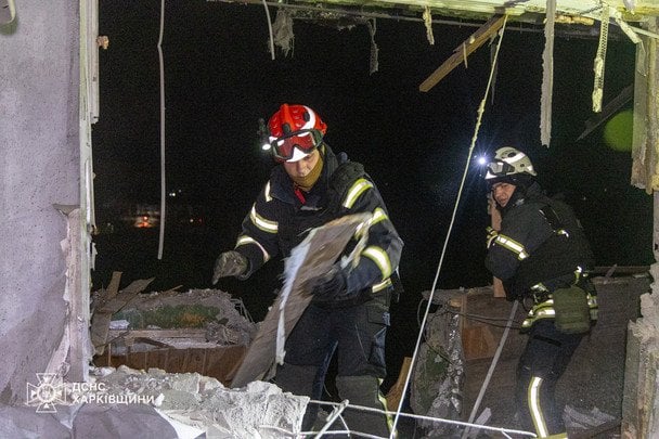 Ворог знову атакував ударними безпілотниками місто Харків. / © Управління ДСНС у Харківській області