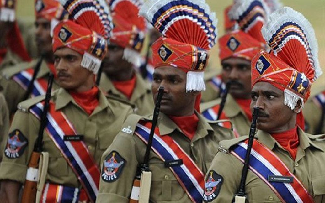 Спецпідрозділ поліції з південного штату Андра Прадеш на урочистому параді у Червоному Форті в Нью-Делі / © AFP