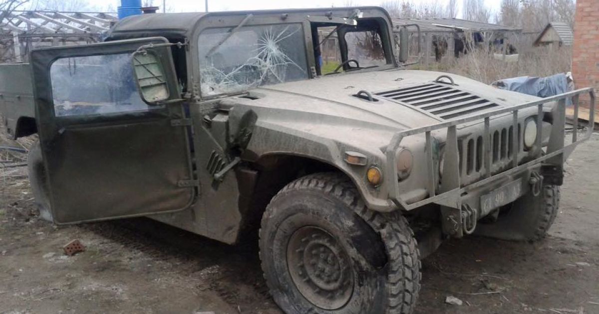 В МВД обнародовали фото обстрелянного на Луганщине Hammer мобильной группы АТО