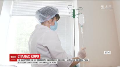 На Закарпатті на кір захворіли 94 людини, більшість – діти