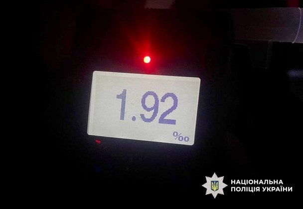 Алкоголь у крові водія у 9,6 раза перевищував допустиму норму / © Поліція Київської області