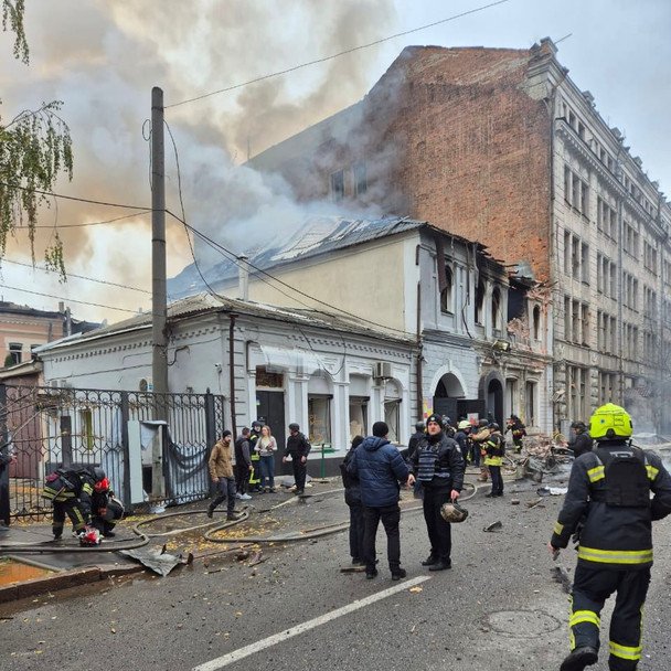 Три “Шахеди” влучили у дитячий садок в Харкові. / © Управління ДСНС у Харківській області