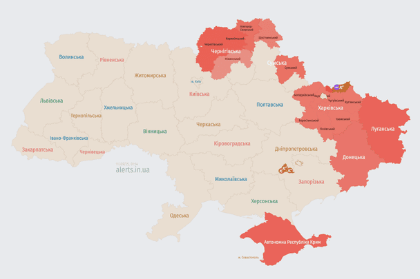 Росія атакує Україну БпЛА: напрямок руху
