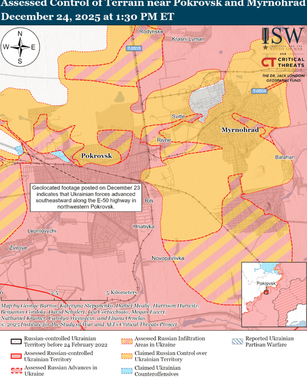 Мапа бойових дій / © Інститут вивчення війни (ISW)