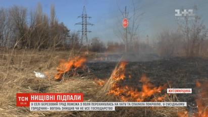 Палії сухостою майже дотла спалили два будинки на Житомирщині 