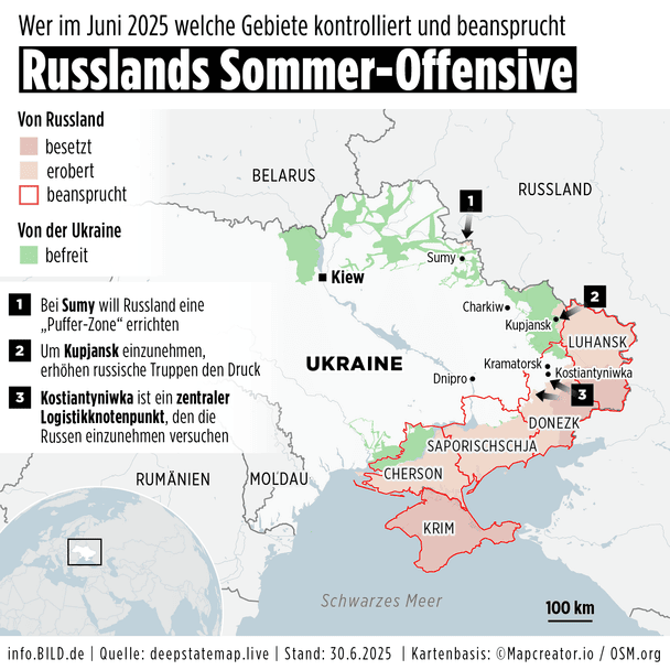 Карта нового ймовірного наступу РФ / © Bild