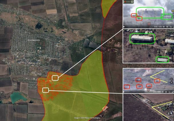 Мапа розташування російських військ у Красногорівці / Фото: Bild