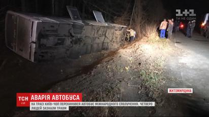 Пассажирский автобус слетел в кювет у Новоград-Волынского: 4 человека получили травмы