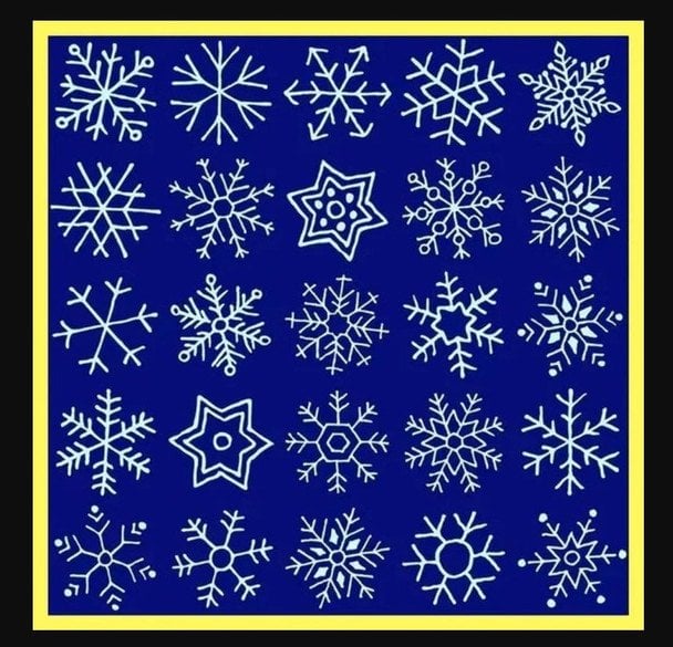 Головоломка: знайдіть однакові сніжинки