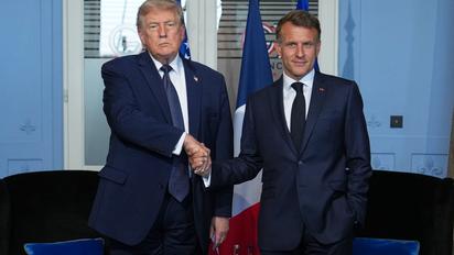Президент США Дональд Трамп зустрівся з президентом Франції Еммануелем Макроном під час двосторонньої зустрічі на полях саміту G7 у понеділок, 15 червня
