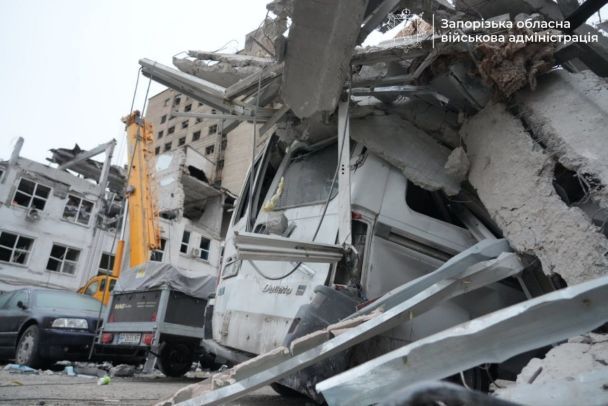 The aftermath of the attack on Zaporizhzhia on December 10
