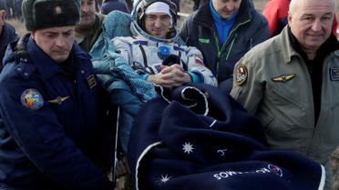 Команда складалася з російського космонавта Анатолія Іванишина, астронавта зі США Кейт Рубінс та їхнього японського колеги Такуї Оніші. / © Reuters