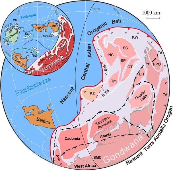 Давно втрачений суперконтинент Гондвана. Фото: V West A Wang Tao et al., 2026. Science Advances