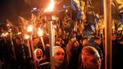 "Марш нації" у Києві: смолоскипи, прапори та піротехніка біля Печерської лаври