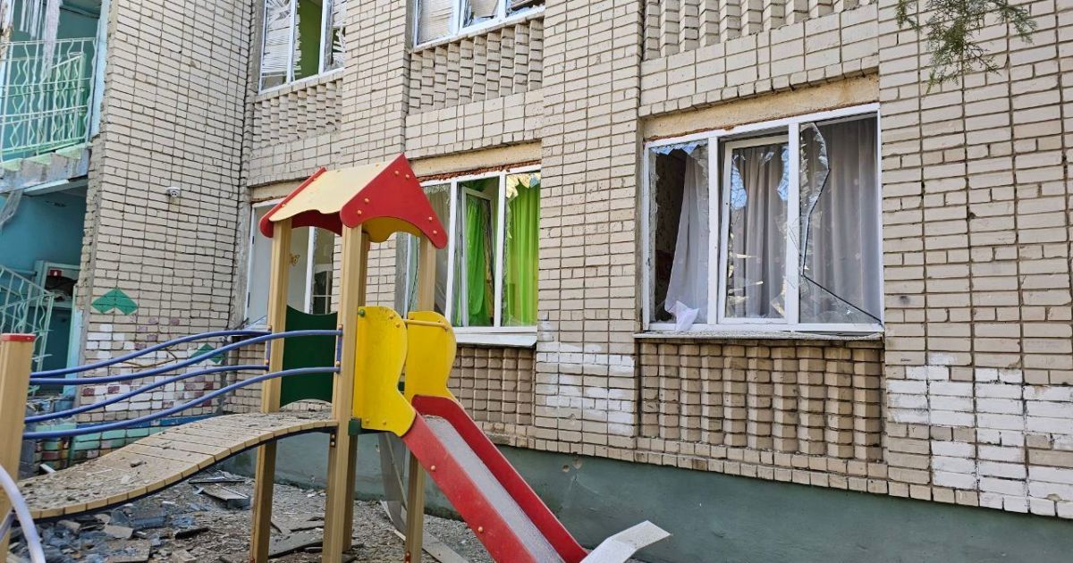 Обстріляний дитсадок у Херсоні