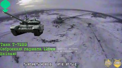 ЗСУ показали яскраві кадри роботи дрона по ворожому танку