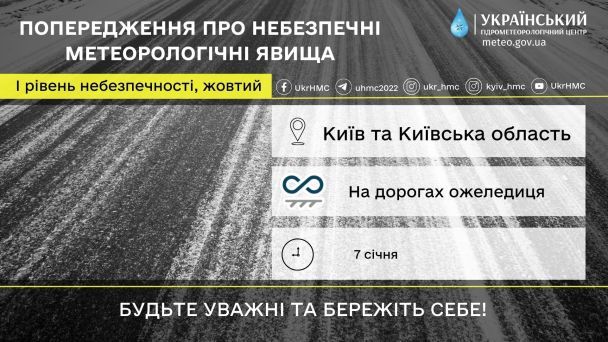 Попередження про небезпечні метеорологічні явища по Київщині / © Укргідрометцентр