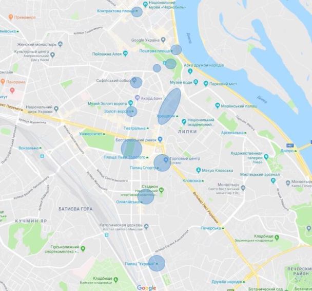 Місця з доступом до безкоштовного Wi-Fi у Києві. / © Facebook/Юрій Назаров