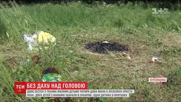 На Херсонщині родина заробітчан із дітьми кілька днів жила у лісосмузі поблизу траси