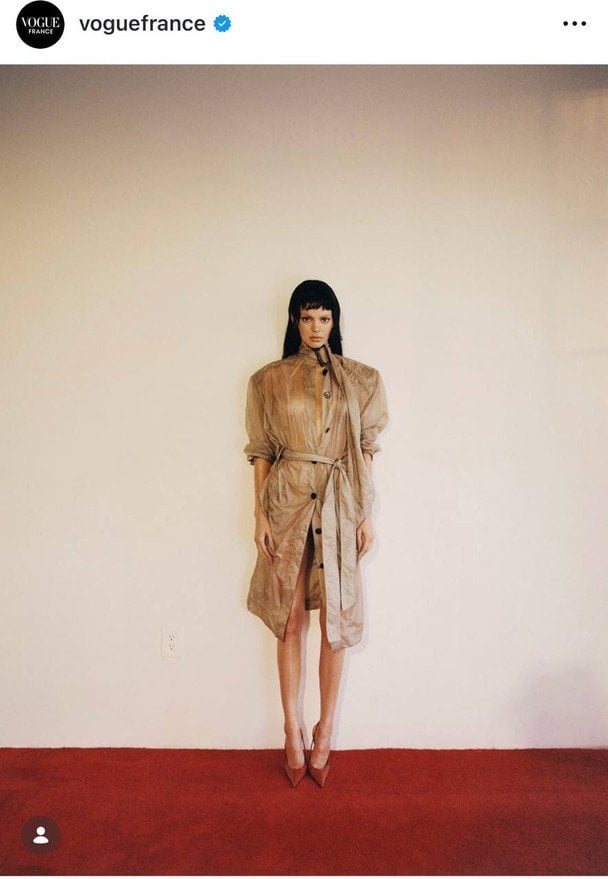 Кендалл Дженнер в Vogue France, фото: instagram.com/voguefrance
