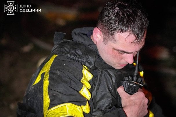 Пожежа на Одещині через російську атаку / © ДСНС