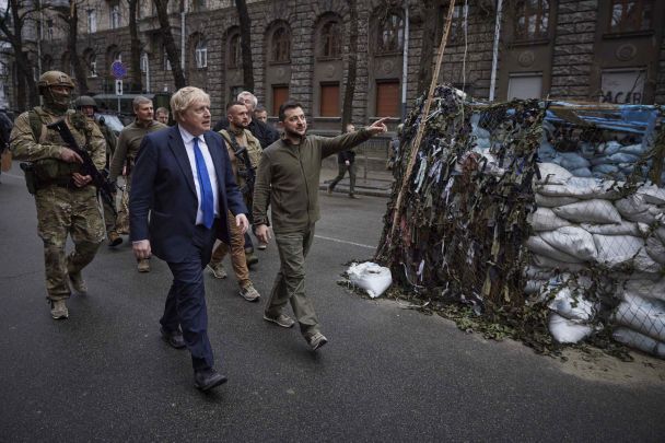 Борис Джонсон в Києві (квітень 2022 року) / © Associated Press